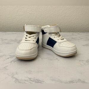 First Steps Gum Bottom Retro Style Tennis Shoes 6 High Top Hook Loop